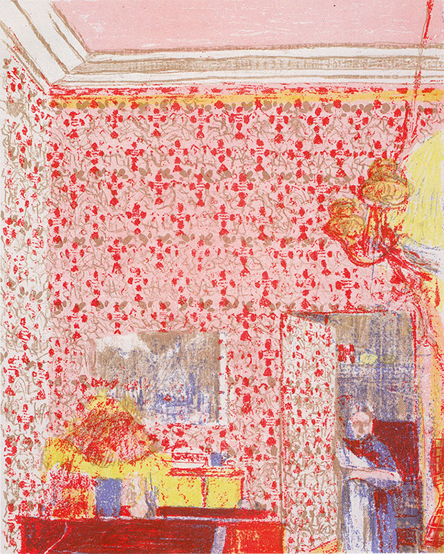 Interior with Pink Wallpaper